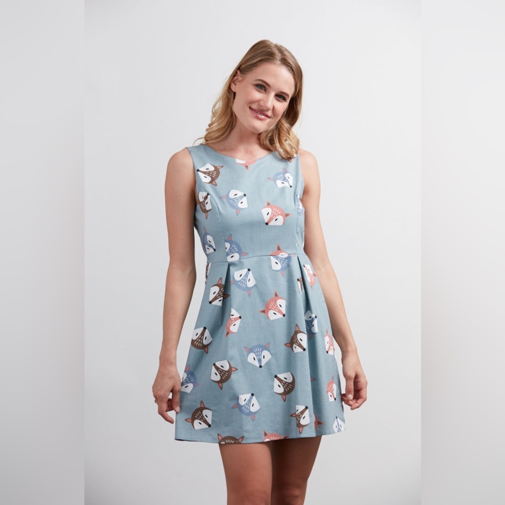 SM Wardrobe Fox All Over Print A-Line Dress